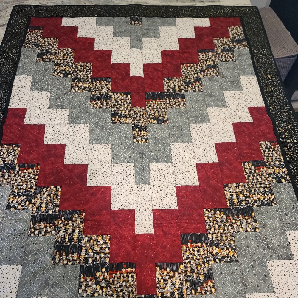 NWOT VTG quilted throw blanket choir singing music key  theme 54×42 handmade